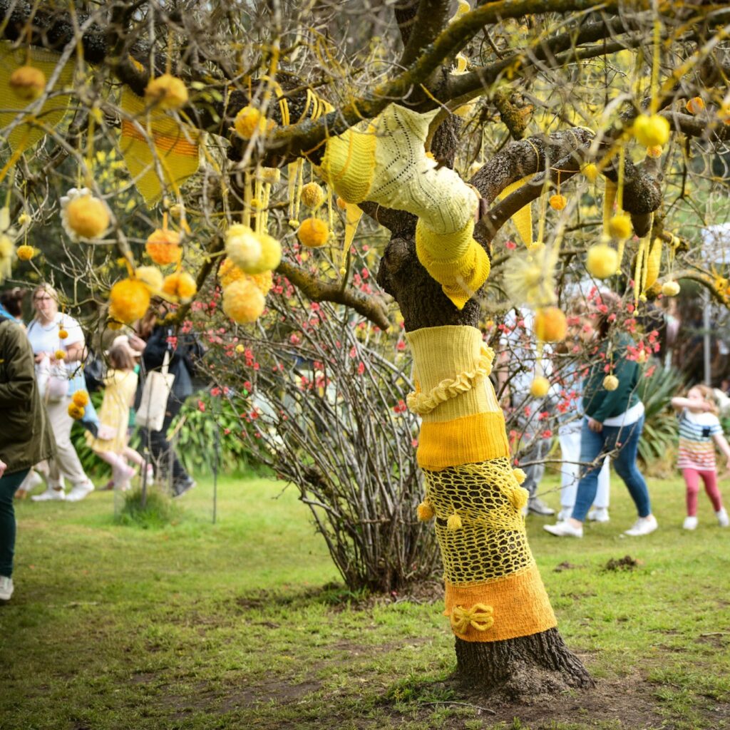 Hurstbridge warm trees with yellow scarves