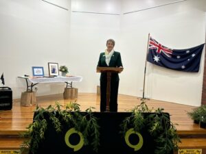 Mayor Cheryl Fuller preparing for Citizenship Ceremony in Ulverstone Tasmania 